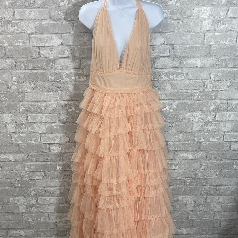 VICI Love Filled Tiered Tulle Maxi Dress